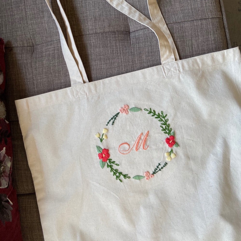 🍉CUSTOMIZED Hand Embroidered Tote Bag - Picture 5 of 16